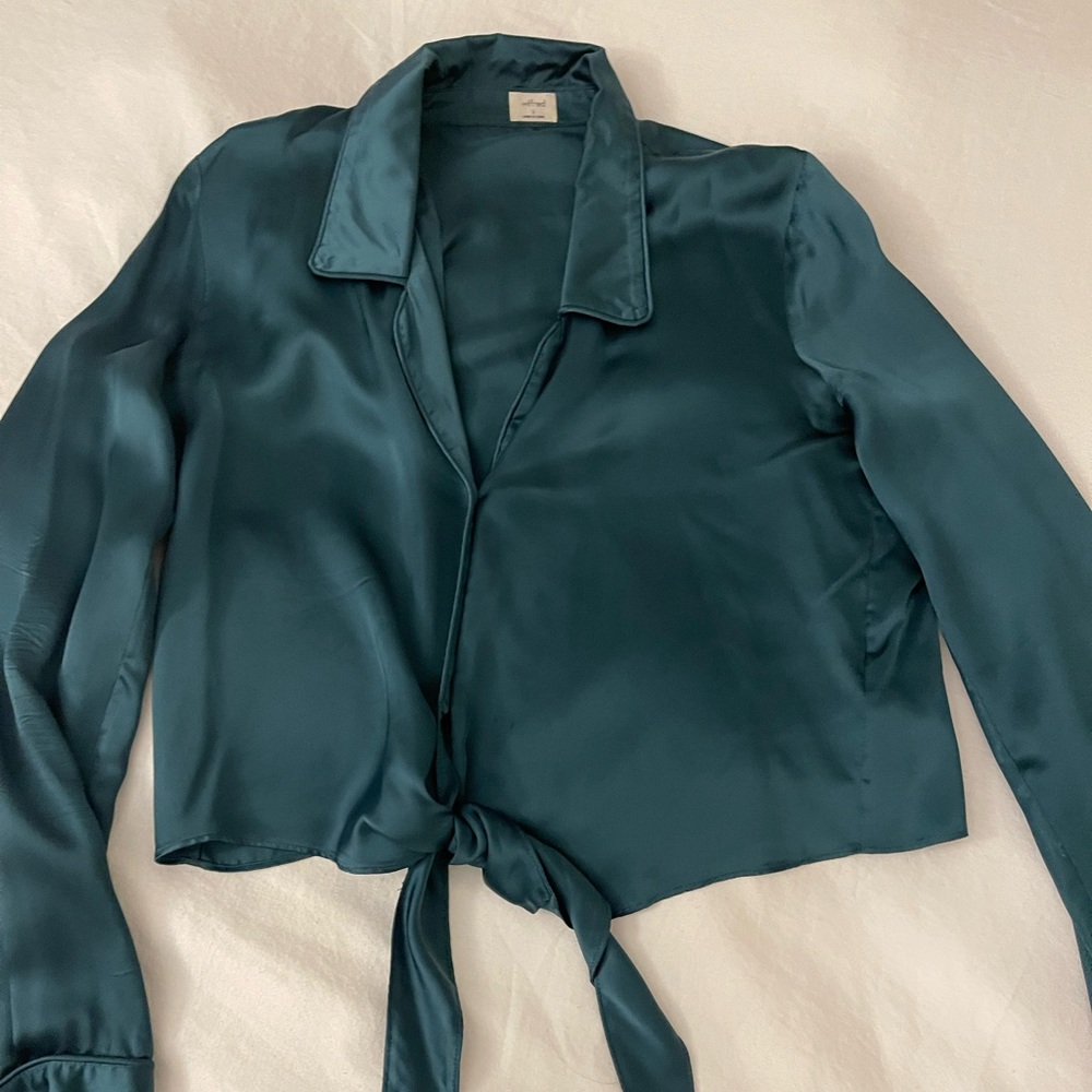 Aritzia Wilfred silk tie top